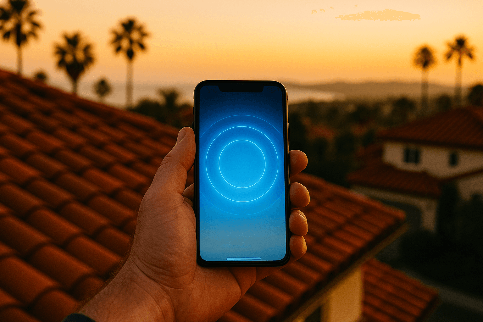 Phone screen showing the Starlink app obstruction scan with a red blocked arc over a tree against the sky